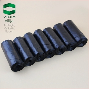 Weiliya Pungi negre mari pentru gunoi, groase, 60x80 cm, role, material PE, pentru bucătărie și hoteluri