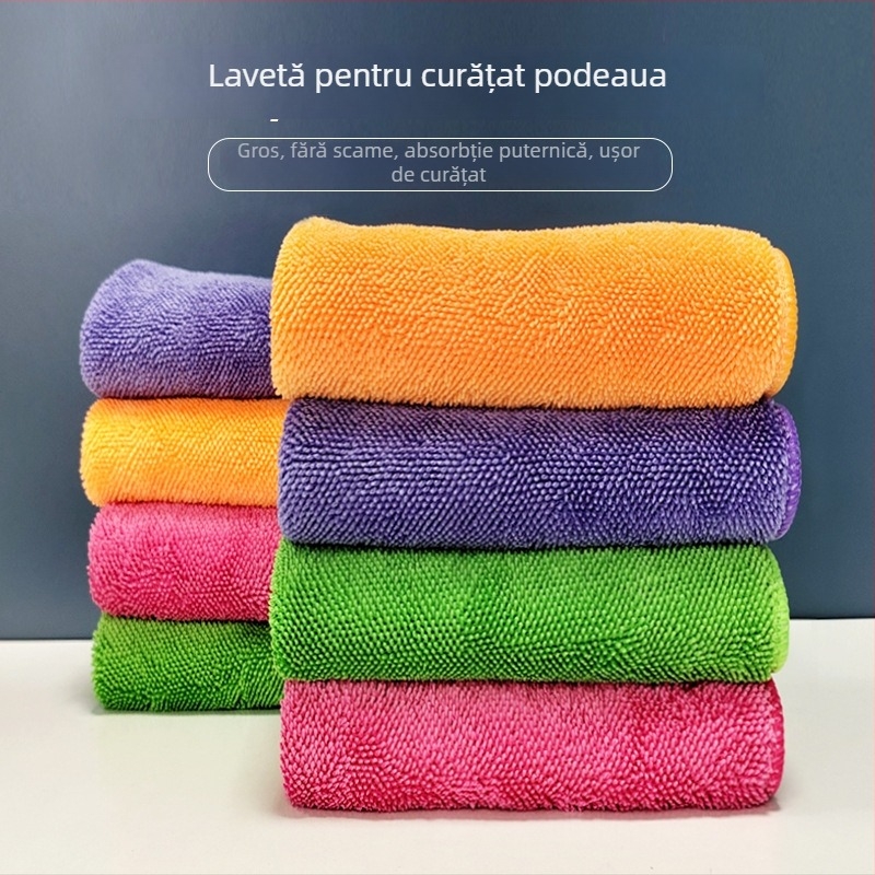 Mop din microfibră pentru podea, stil coreean, cu strat absorbant dublu