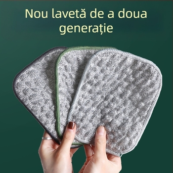 Spălător de vase cu sârmă argintie, curățare cu două fețe, burete din oțel gros pentru oale