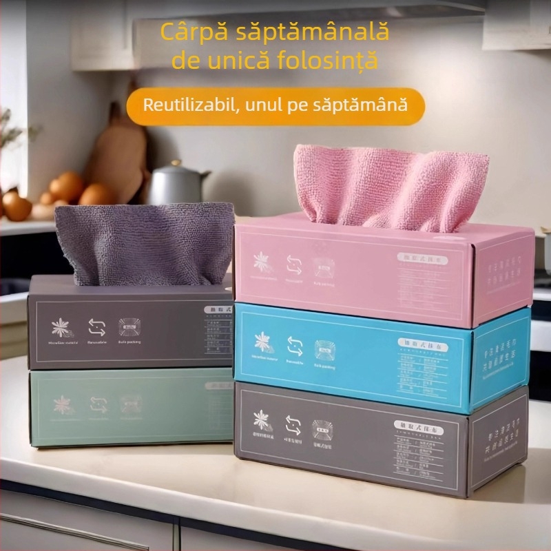 Cârpă de bucătărie din fibre de lemn, de unică folosință, îngroșată, cu design de tragere pentru spălat vase