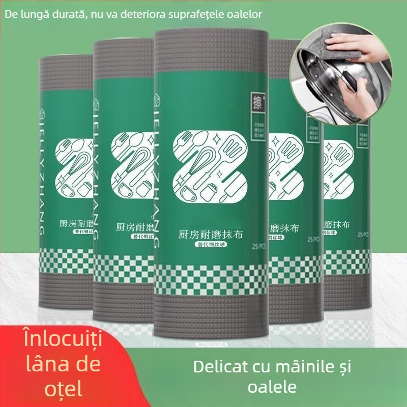 Cârpa groasă de bucătărie cu bilă de oțel, fără scămoșare, reutilizabilă