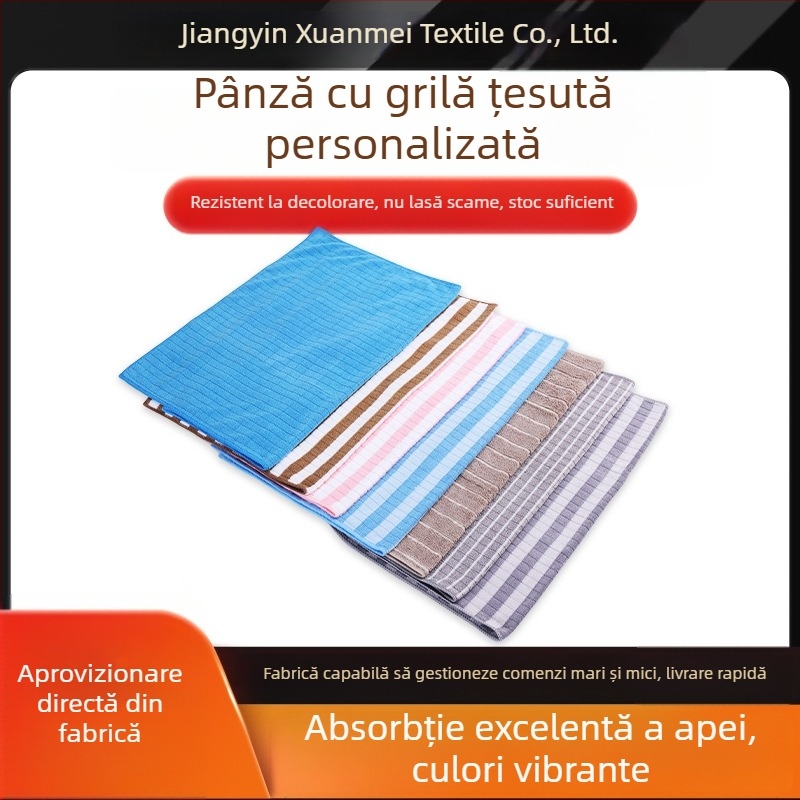 Cârpă de bucătărie din microfibră, rezistentă la grăsimi, curățenie casnică, îngroșată, absorbantă, fără scame, model pătrat