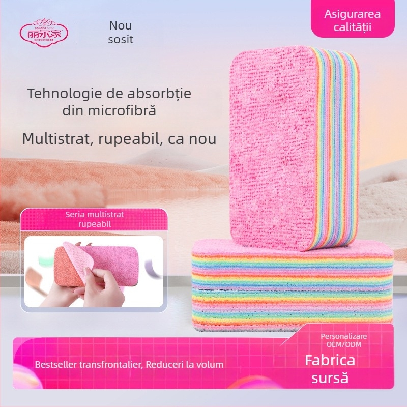 Pânză de curățare PVA în nuanțe curcubeu, multistrat, se rupe ușor, rezistentă la ulei, cu mare absorbție, pentru diverse aplicații