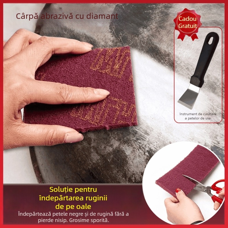 Pânză abrazivă din nylon pentru vase și tigăi – îndepărtează uleiul și rugina, curățare bucătărie