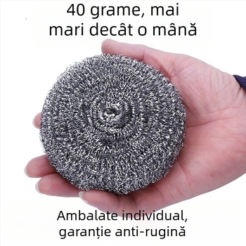 Bilute din oțel inoxidabil, mari, set de 40 bucăți, pentru curățare în bucătării și restaurante