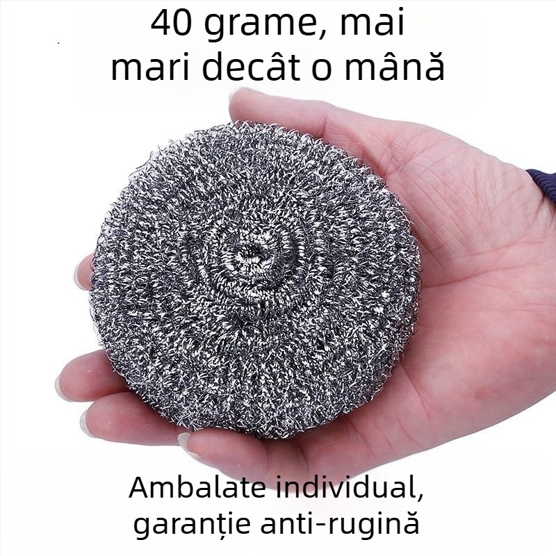 Bilute din oțel inoxidabil, mari, set de 40 bucăți, pentru curățare în bucătării și restaurante