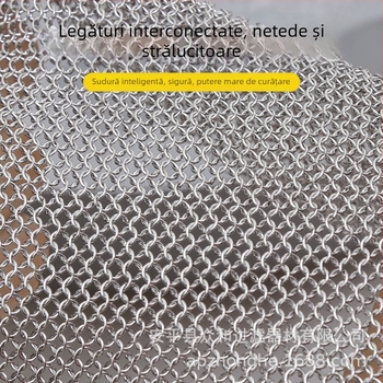 316L oțel inoxidabil, grad alimentar — set curățare vase cu plasă pentru spălat oale, plasă de frecare, bilă metalică și perie pentru vase
