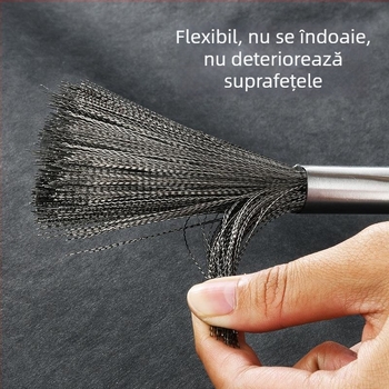 Perie pentru oale din oțel inoxidabil, mâner lung, curățare eficientă, bucătărie, perie din sârmă alimentară pentru spații