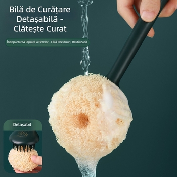 Perie de bucătărie cu mâner lung, pentru vase, oale, plită și fructe și legume