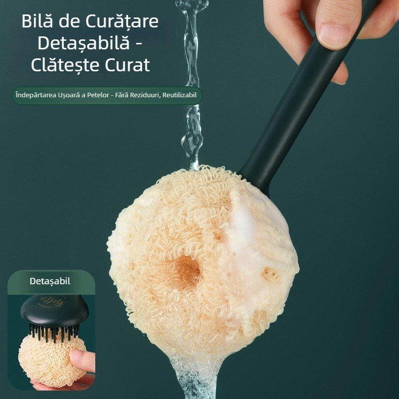 Perie de bucătărie cu mâner lung, pentru vase, oale, plită și fructe și legume