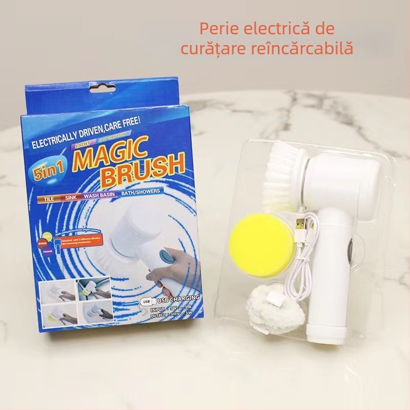 Magic Brush perie electrică de curățare 5 în 1 pentru bucătărie și baie, cadă și vase