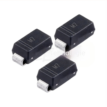 Diodă redresoare M7 în pachet SMA (DO-214AC), tensiune inversă 1 kV, curent 1 A