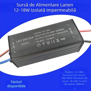 Sursă de alimentare LED 12-18W pentru downlight, balast, curent constant, redresor, transformator și controler