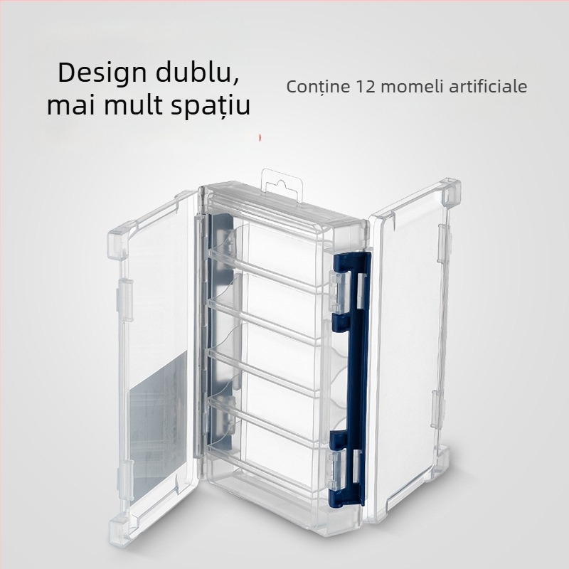 Cutie impermeabilă pentru năluci, cu două fețe și spațiu pentru paiete
