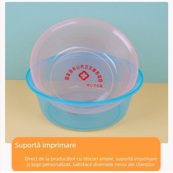 Vas circular din plastic transparent pentru uz casnic, vas mare îngroșat pentru spălarea feței, a părului și a picioarelor