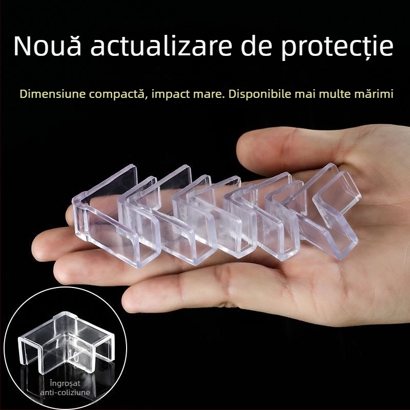 Protecție pentru colț de acvariu din acril, elastică, transparentă, cu design triunghi dreptunghi