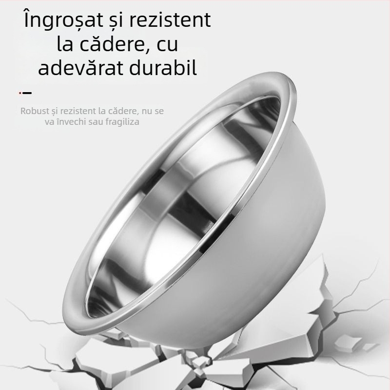 Vas mare din oțel inoxidabil, calitate alimentară, îngroșat, pentru spălat legume și frământat aluat, bucătărie de casă