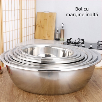 Bazin mare din oțel inoxidabil nemagnetic, cu pereți înalți, pentru uz casnic, spălarea legumelor și a mâinilor, capacitate mare