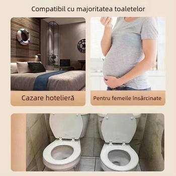 Acoperire de unică folosință pentru scaunul de toaletă, îngroșată, impermeabilă, imprimată, portabilă pentru călătorii, pentru spitale și hoteluri