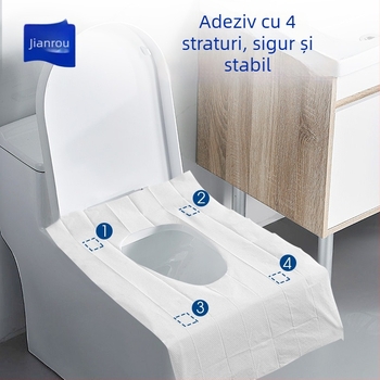 Protecție de unică folosință pentru capacul toaletei cu acoperire completă, pentru maternitate, călătorii, protecție impermeabilă a toaletei