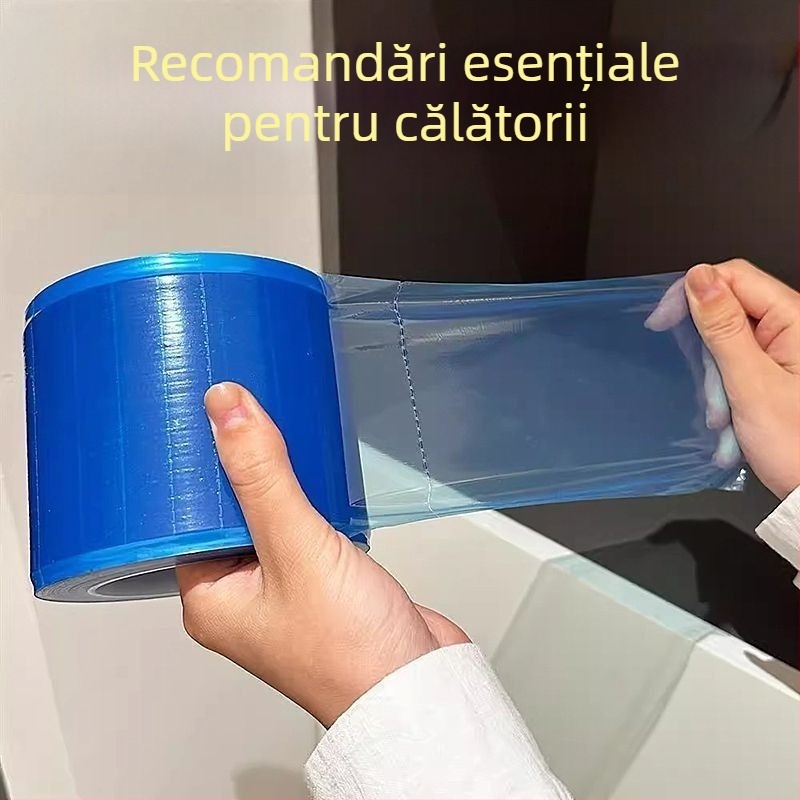 Capac de toaletă de unică folosință cu acoperire completă, adeziv, portabil, pentru călătorii și hoteluri.