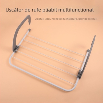 Uscător de haine pliabil, montaj pe perete, din fier forjat, raft multifuncțional de depozitare, uscător pentru pantofi, design modern minimalist