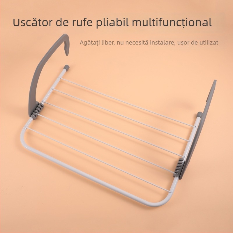 Uscător de haine pliabil, montaj pe perete, din fier forjat, raft multifuncțional de depozitare, uscător pentru pantofi, design modern minimalist