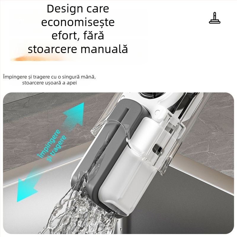 Mop mini de birou multifuncțional, cu burete absorbant, pentru baie, toaletă și bucătărie
