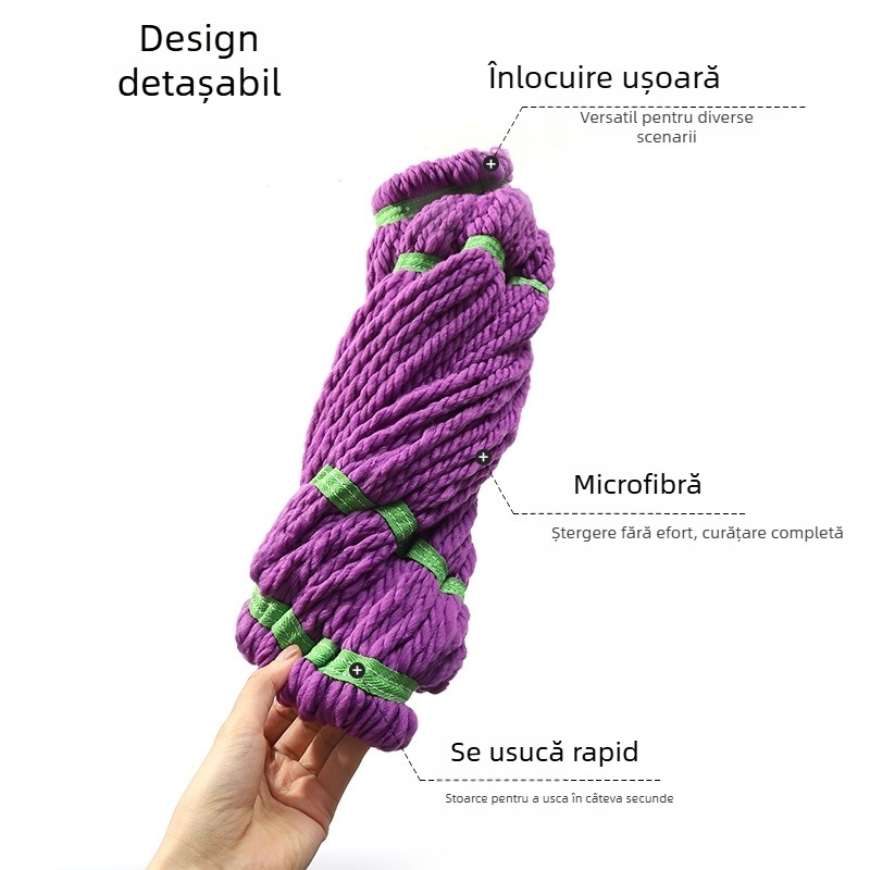 Mop cu cap rotativ și stoarcere automată pentru uz casnic