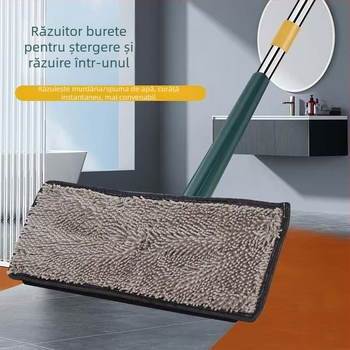 Mop cu răsucire manuală, imitatie, pentru curățare, potrivit pentru baie și duș, elimină murdăria fără a-ți murdări mâinile