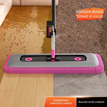 Mop plat mov din chenille, fără atingere cu mâna, pentru uz casnic, model 2025