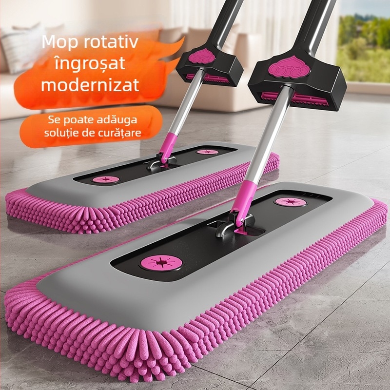 Mop plat mov din chenille, fără atingere cu mâna, pentru uz casnic, model 2025