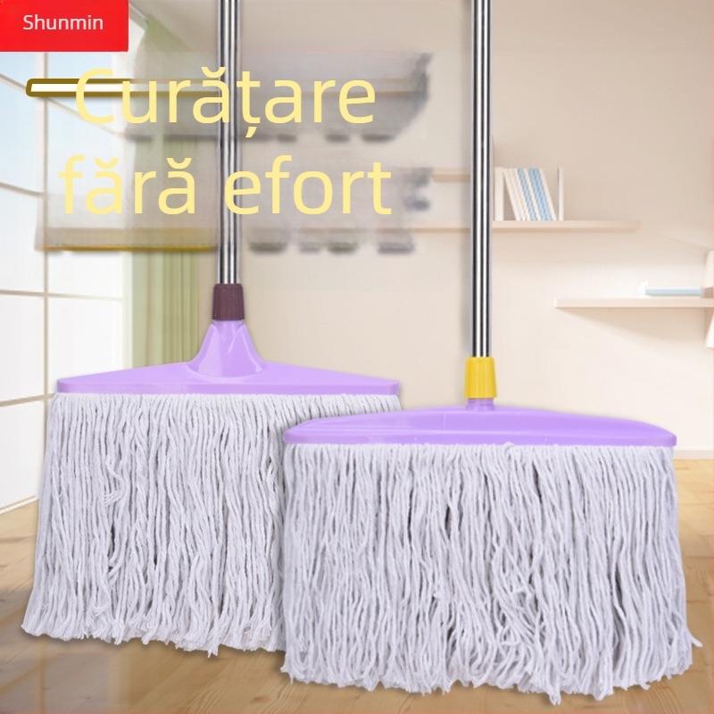 Mop de podea multifuncțional cu tijă din oțel inoxidabil și cap din bumbac
