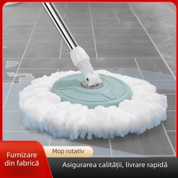 Mop fără atingere cu set de găleată, mop din microfibră cu mâner din oțel inoxidabil, sistem de stoarcere dual