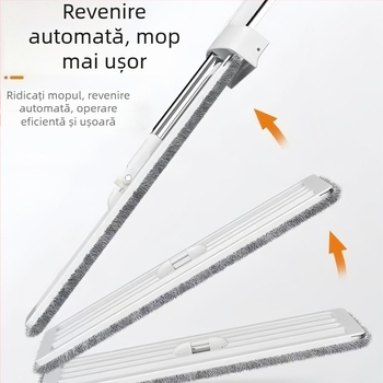 Mop plat pentru curățare umedă și uscată, absorbant, lavabil manual, cap îngroșat