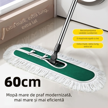 Mop plat, lățime 60 cm, cap de mop unic, pentru podele din lemn, marmură și plăci ceramice
