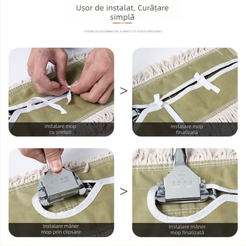BAIYUN CLEANING White Cloud Mop plat de înaltă calitate, cu pânză înlocuibilă, mâner 60 cm, cap 40 cm, extensie 90 cm