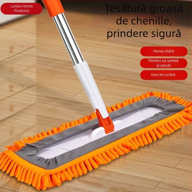 Mop Chenille pentru uz casnic – mop plat pentru podele din lemn, absorbant