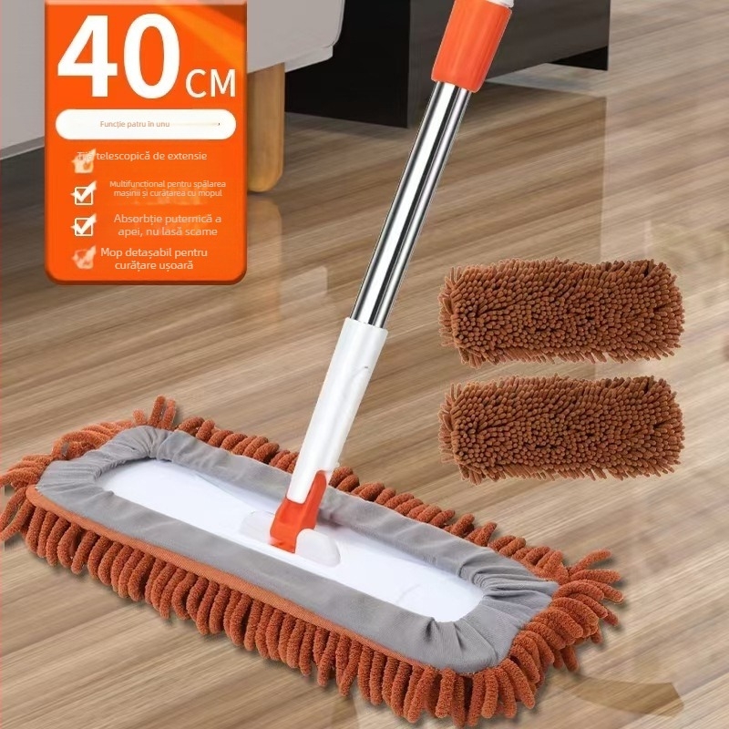 Mop Chenille pentru uz casnic – mop plat pentru podele din lemn, absorbant