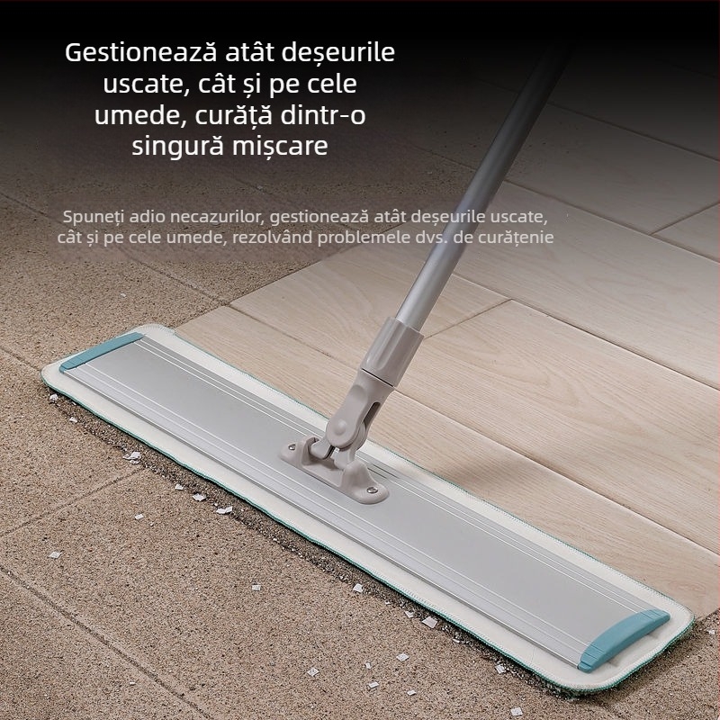 Meiliya mop plat cu placă din aluminiu și cârpă lipicioasă, tip 60, cap de țesătură și perie HC081864
