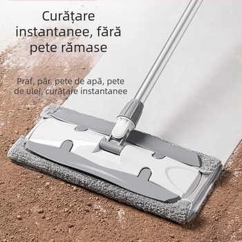 Mop plat cu clips pentru uz casnic – curățare uscată și umedă, lavetă de înlocuire mare pentru podea