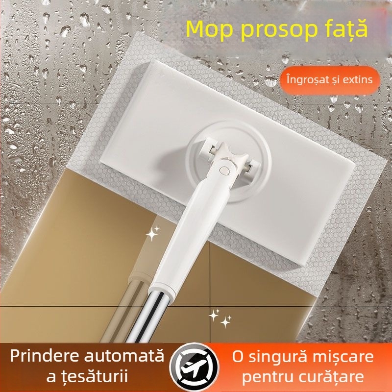Mop plat din microfibră cu clemă pentru țesătură, curățare fără atingere, mini pentru uz casnic