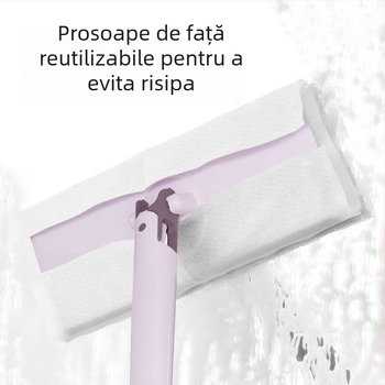 Mop cu prosop pentru față, prindere și eliberare automate, fără atingere manuală, uscat și umed, mop plat pentru curățenie în gospodărie