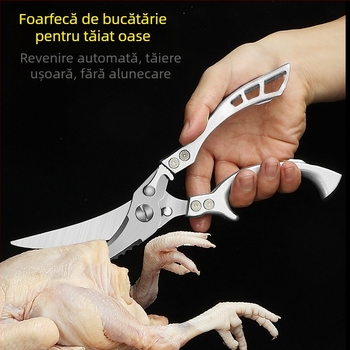 Foarfecă de bucătărie multifuncțională, din oțel inoxidabil, tăierea oaselor de păsări, de calitate alimentară