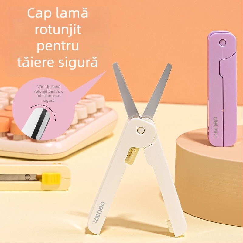 Foarfeci Deli 6072 – Portabile, retractabile, compacte pentru birou, școală și casă
