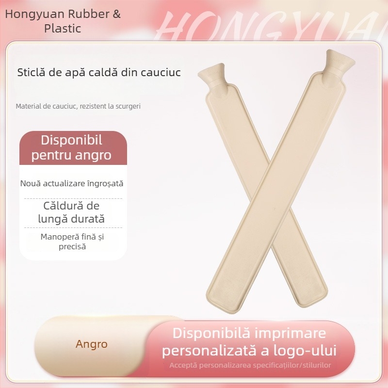 Sac de apă caldă din cauciuc, cu interior întărit, umplere cu apă, dimensiune mare pentru copii, utilizare casnică