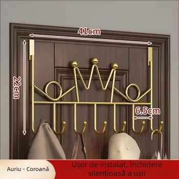 Cuier de ușă metalic, fără găuri, pentru baie și dormitor, suport pentru haine, design modern minimalist