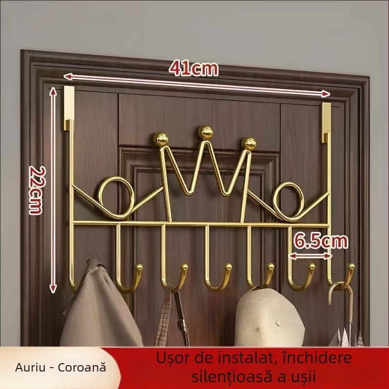 Cuier de ușă metalic, fără găuri, pentru baie și dormitor, suport pentru haine, design modern minimalist
