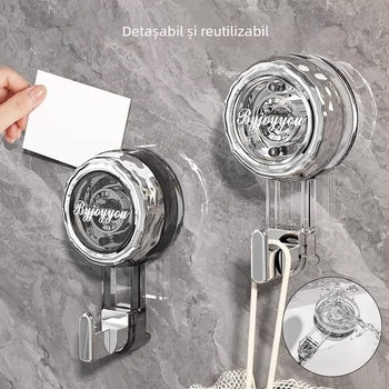 Cuier rotativ cu ventuză, fără găuri, 3–5 kg, pentru ușa bucătăriei și peretele din baie, suport haine