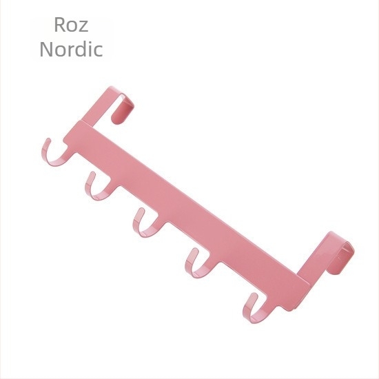 Cârlige pentru ușă, fără găuri, multifuncționale, din oțel, pentru baie și bucătărie, set de 5 bucăți